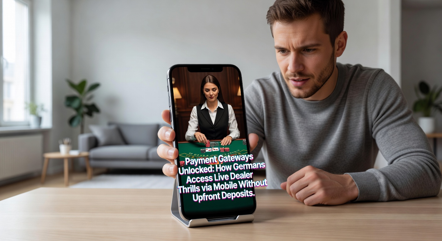 Smartphone mit Live-Dealer-Roulette auf dem Bildschirm, umgeben von Zahlungssymbolen wie Klarna und PayPal, die No-Deposit-Optionen symbolisieren